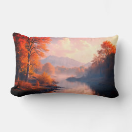 Cojín decorativo del paisaje otoñal