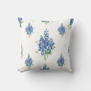 Cojín decorativo del patrón Bluebonnet y Wildflowe