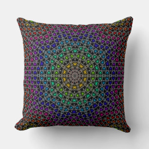 Cojín decorativo del patrón cardíaco del Kaleidosc