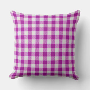 Cojín decorativo del patrón de Fuchsia Gigham clás