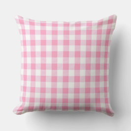 Cojín decorativo del patrón de Gingham rosa clásic