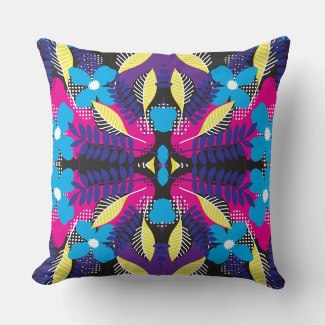 Cojín decorativo del patrón de hojas botánicas (Anverso)