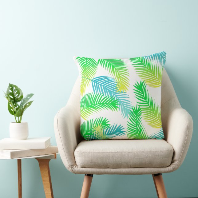 Cojín decorativo del patrón de hojas de palmera -  (Silla)