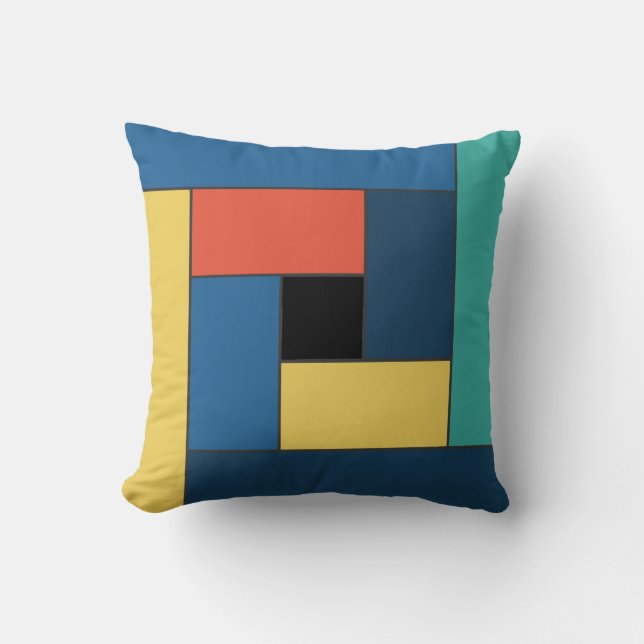 Cojín decorativo del patrón de mosaicos geométrico (Anverso)