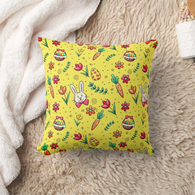 Cojín decorativo del patrón de pascua amarillo bri (Manta)