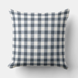 Cojín decorativo del patrón Gray Gingham clásico
