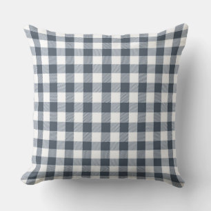 Cojín decorativo del patrón Gray Gingham clásico
