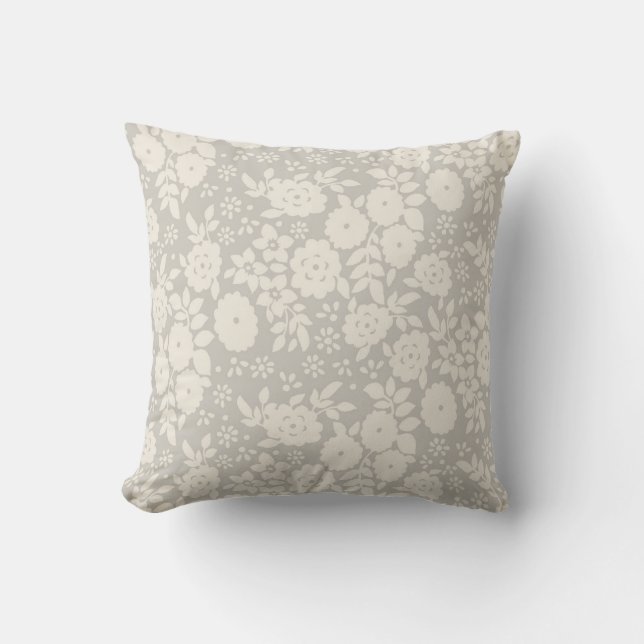 Cojín decorativo del patrón gris de margarita (Anverso)