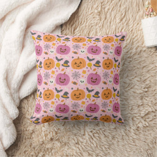 Cojín decorativo del patrón Halloween de calabaza