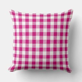 Cojín decorativo del patrón Magenta Gingham clásic