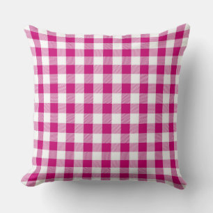 Cojín decorativo del patrón Magenta Gingham clásic
