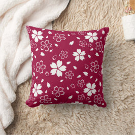 Cojín decorativo del patrón Sakura Rojo