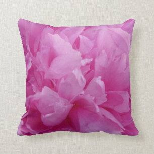 Cojín Decorativo Del Peony cierre para arriba y hermoso rosados