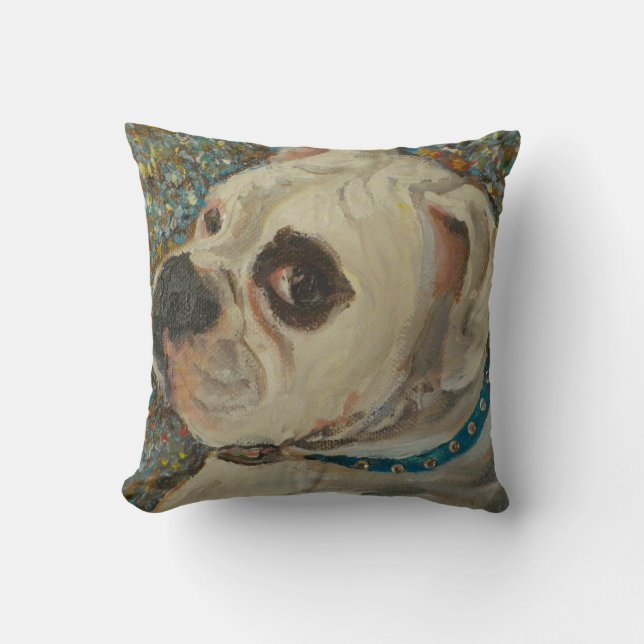 Cojín decorativo del perro del boxeador (Anverso)