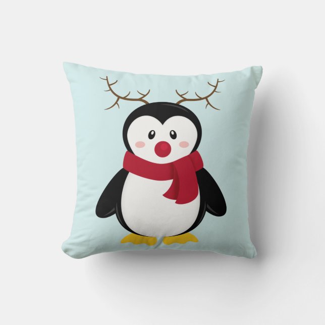 Cojín decorativo del pingüino de Rudolph (Anverso)
