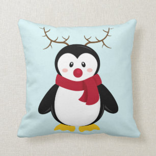 Cojín decorativo del pingüino de Rudolph