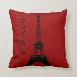 Cojín decorativo del rojo de París de la torre