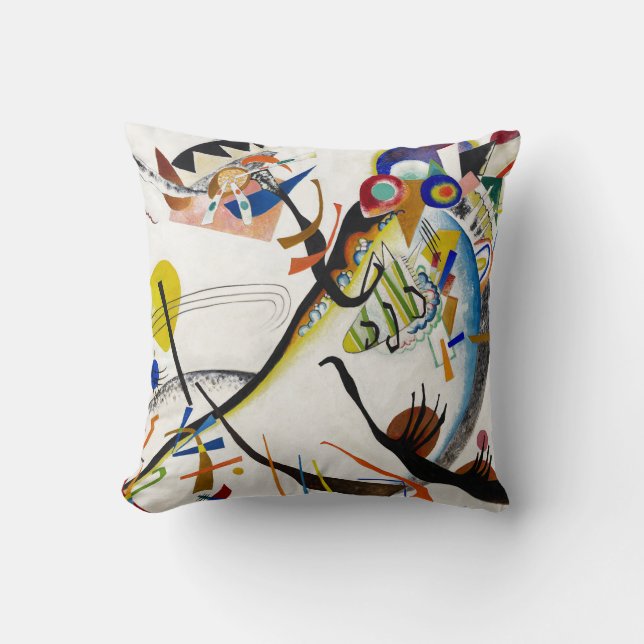 Cojín decorativo del segmento azul de Kandinsky (Anverso)