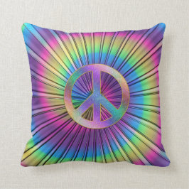 Cojín decorativo del signo de la paz del teñido