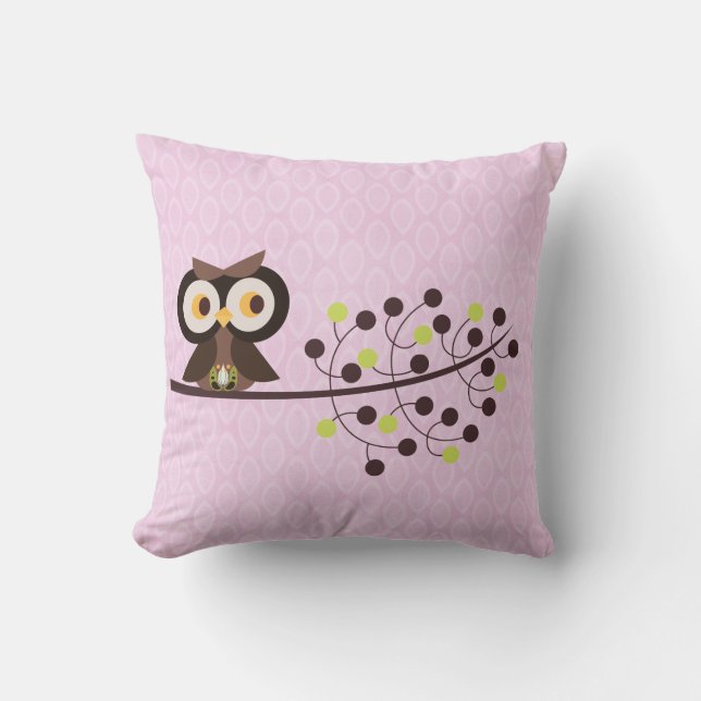 Cojín decorativo del sofá nocturno Hoot Woodland O (Anverso)