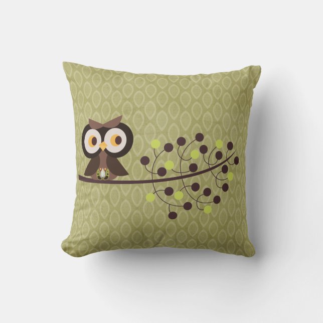 Cojín decorativo del sofá nocturno Hoot Woodland O (Anverso)