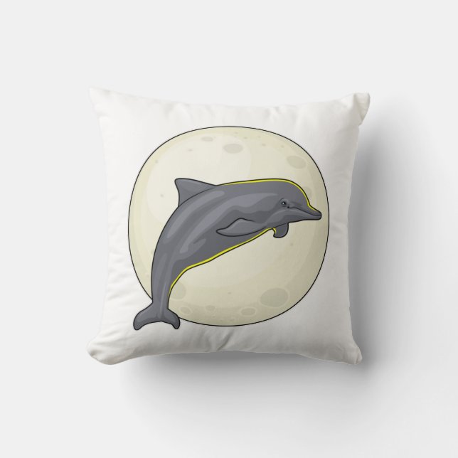 Cojín Decorativo Delfín con luna (Anverso)