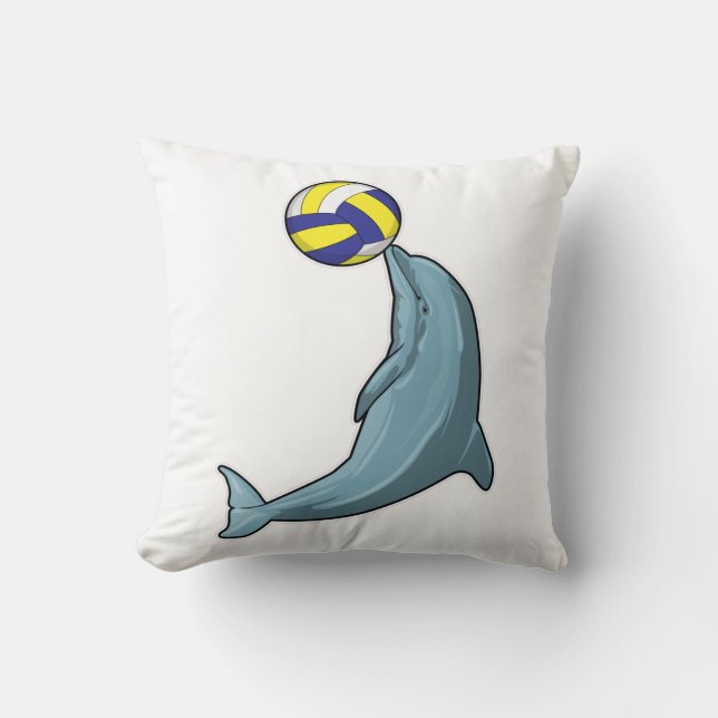 Cojín Decorativo Delfín con voleibol (Anverso)