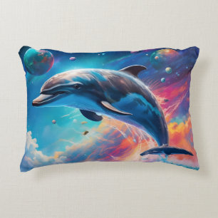 Cojín Decorativo Delfín saltarín, Fantasía, planetas 