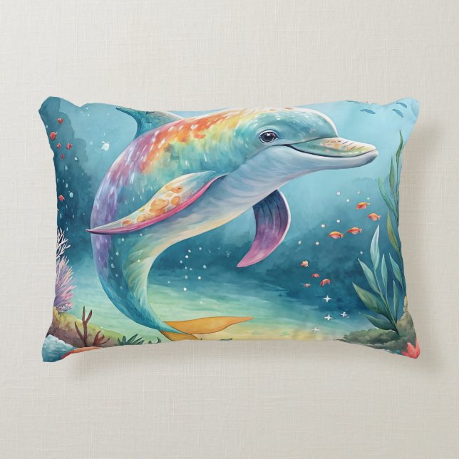 Cojín Decorativo Delfín subacuático (Anverso)