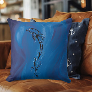 Cojín Decorativo Delfín tribal azul