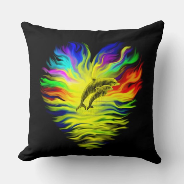 Cojín Decorativo Delfines al sol (Anverso)