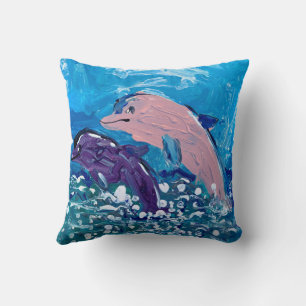Cojín Decorativo Delfines "Arte de niños"