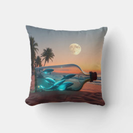 Cojín Decorativo Delfines bajo la luz de la luna: El resplandor del