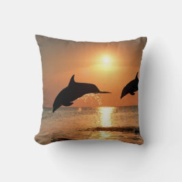 Cojín Decorativo Delfines por atardecer