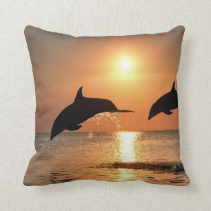 Cojín Decorativo Delfines por atardecer