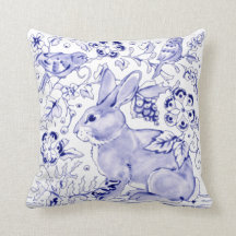 Delft Blue Bunny Aves Conejo Dedham Elegant