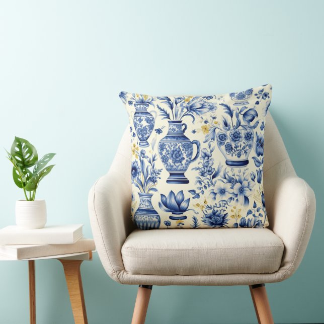 Cojín Decorativo Delft Blue Splendor (Silla)