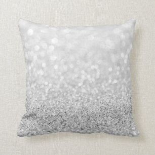Cojín Decorativo Delicado blanco metálico brillante del purpurina