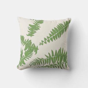 Cojín Decorativo Delicado Fern verde sobre crema Pillow