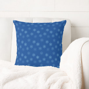 Cojín Decorativo Delicado patrón de Navidades de invierno con copos