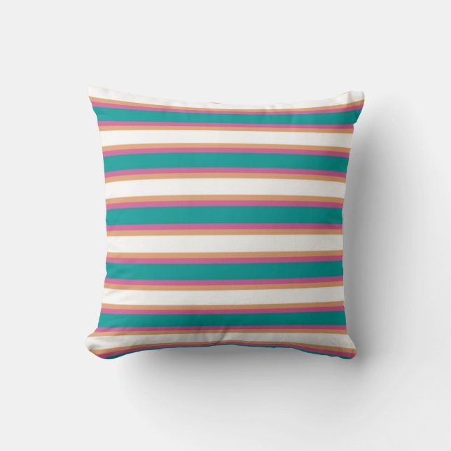 Cojín Decorativo Delicate blueberry Brilliant Vivid retro stripes  (Anverso)