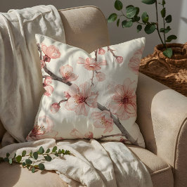 Cojín Decorativo Delicate Cherry Blossom Seamless Floral 