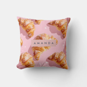 Cojín Decorativo Delicia de Croissant Encantador Personalizado