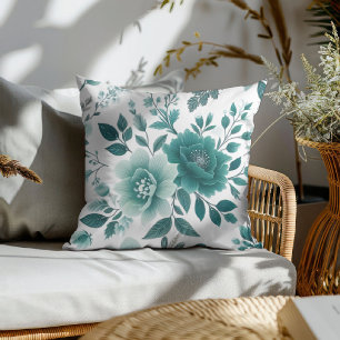 Cojín Decorativo Delicia de Flor Azul Turquesa