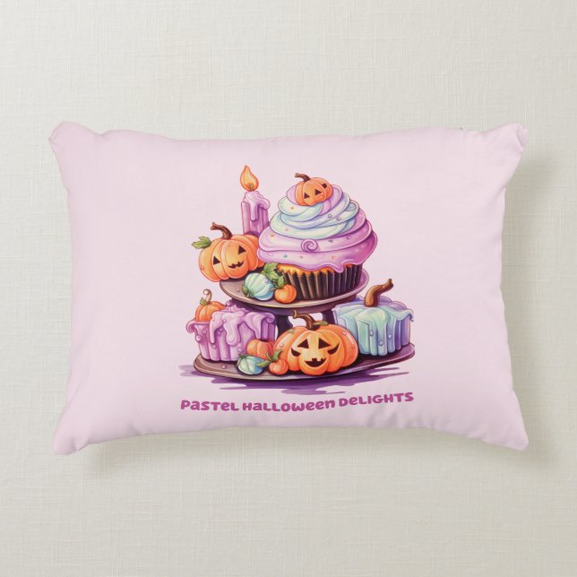 Cojín Decorativo Delicias de Halloween Pastel (Anverso)