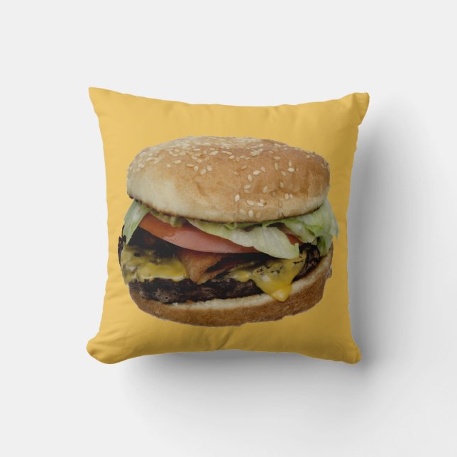 Cojín Decorativo Delicioso Cheeseburger (Anverso)
