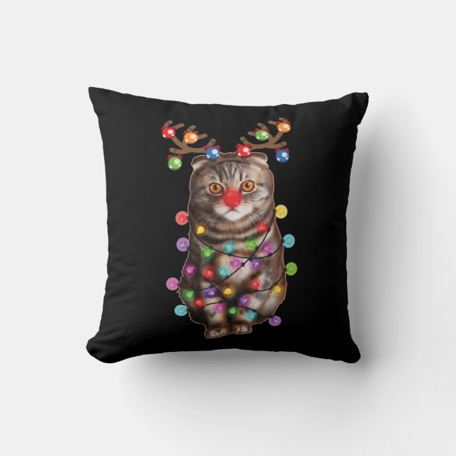 Cojín Decorativo Delicioso regalo navideño navideño de felino frito (Anverso)
