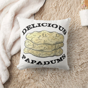 Cojín Decorativo Deliciosos Papadums Alimentos de comida para lleva