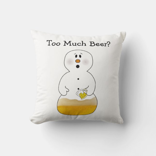 Cojín Decorativo Demasiada cerveza Snowman Pillow (Anverso)