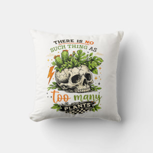 Cojín Decorativo Demasiadas Plantas Nunca Son Suficientes Calavera
